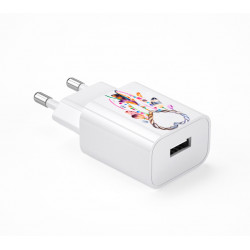 Prise de charge murale USB pour mobile blanche - Attrape reve c ur