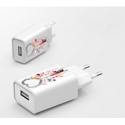 Prise de charge murale USB pour mobile blanche - Attrape reve c ur
