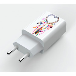 Prise de charge murale USB pour mobile blanche - Attrape reve c ur