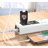 Prise de charge murale USB pour mobile noire - Palmier rose
