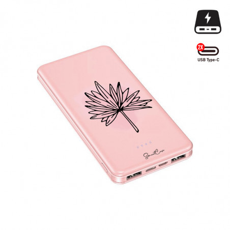 Power bank double USB rose - Palmier rose