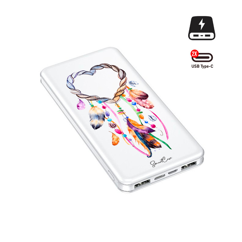 Power bank double USB blanche - Attrape reve c ur