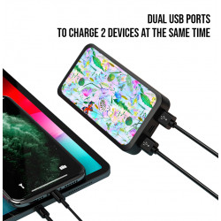 Power bank double USB noire - Jardin phosphorescent