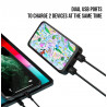 Power bank double USB noire - Jardin phosphorescent