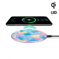 Chargeur a induction sans fil avec indicateur LED mauve - Palmier...