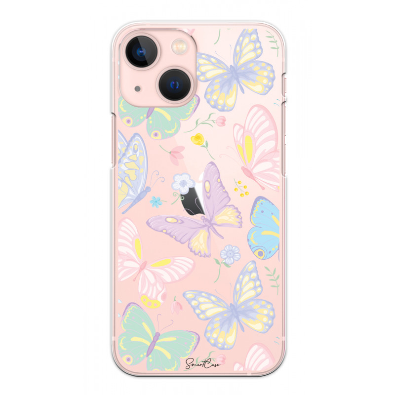 Coque de protection en silicone souple pour iPhone 13 - Papillons...