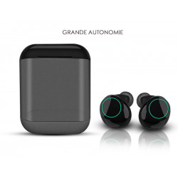 Ecouteur Bluetooth 5.0 sans fil avec microphone integre - Noir
