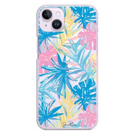 Coque de protection en silicone souple pour iPhone 14 - Palmier...