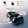 Ecouteur Bluetooth 5.0 sans fil avec microphone integre - Noir