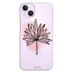 Coque de protection en silicone souple pour iPhone 14 - Palmier rose