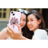 Coque de protection en silicone souple pour iPhone 14 - Palmier rose