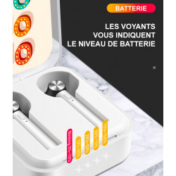 Ecouteurs stereo Bluetooth 5.0 sans fil avec appels binaural et...