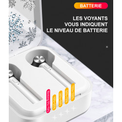 Ecouteurs stereo Bluetooth 5.0 sans fil avec appels binaural et...