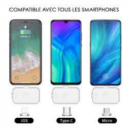 Station de charge magnetique 12800mAh avec 4 mini banques de...