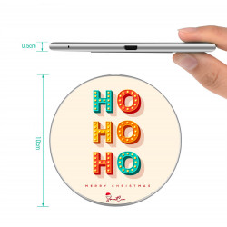 Chargeur a induction sans fil avec indicateur LED argent - Ho ho ho
