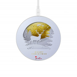 Chargeur a induction sans fil avec indicateur LED argent - Cerf or
