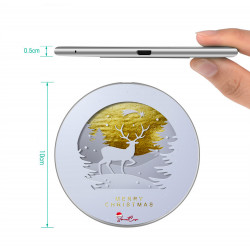 Chargeur a induction sans fil avec indicateur LED argent - Cerf or