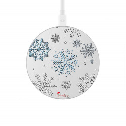 Chargeur a induction sans fil avec indicateur LED argent - Flocons