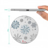Chargeur a induction sans fil avec indicateur LED argent - Flocons