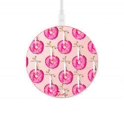 Chargeur a induction sans fil avec indicateur LED rose - Donuts