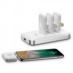 Station de charge magnetique 12800mAh avec 4 mini banques de...