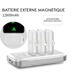 Station de charge magnetique 12800mAh avec 4 mini banques de...