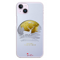 Coque souple transparente pour iPhone 14 - Cerf or