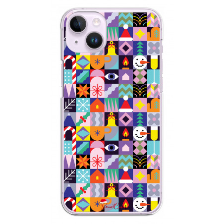 Coque souple transparente pour iPhone 14 - Mosaique