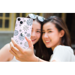 Coque souple transparente pour iPhone 14 - Flocons