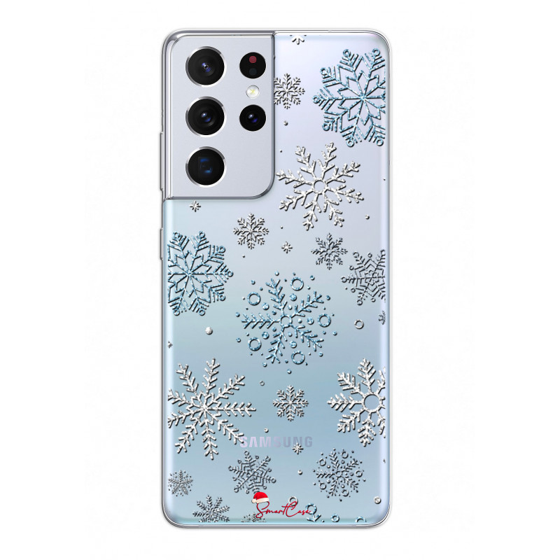 Coque souple transparente pour Samsung Galaxy S21 Ultra 5G - Flocons