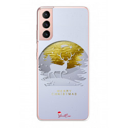 Coque souple transparente pour Samsung Galaxy S21 5G - Cerf or