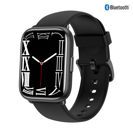Montre connectee 1,8 pouces - Silicone noir