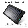 Batterie de secours solaire metal 20 000 mAh - Noir