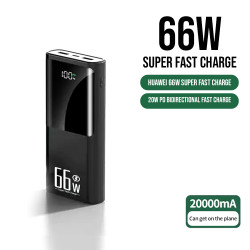 Power bank portable 20 000 mAh 66W - Noir