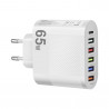Chargeur secteur 65W avec 5 ports USB PD QC 3.0 et adaptateur de...