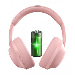 Casque Bluetooth stereo avec super bass et micro - Rose