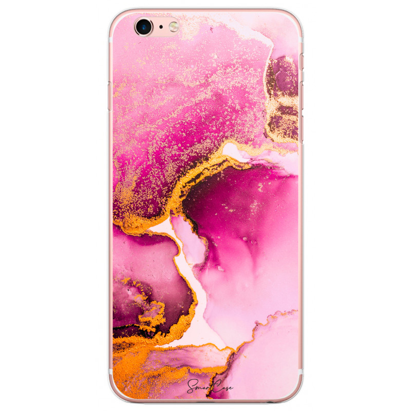 Coque souple transparente pour iPhone 6,7,8,SE,SE2,SE3 - Marbre rose