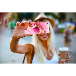 Coque souple transparente pour iPhone 6,7,8,SE,SE2,SE3 - Marbre rose