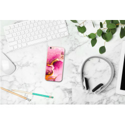 Coque souple transparente pour iPhone 6,7,8,SE,SE2,SE3 - Marbre rose