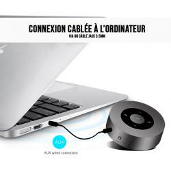 Haut parleur Bluetooth portable avec touches tactiles - Noir