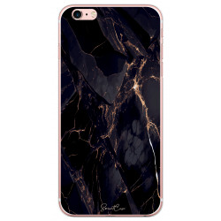 Coque souple transparente pour iPhone 6,7,8,SE,SE2,SE3 - Marbre noir