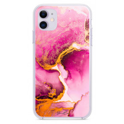 Coque souple transparente pour iPhone 11 - Marbre rose