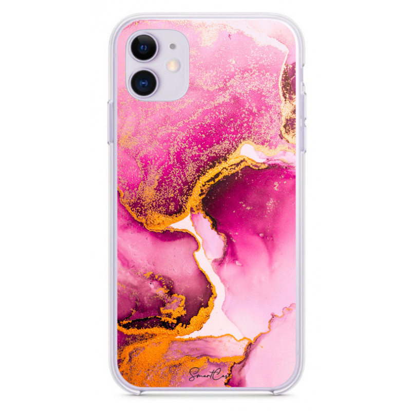 Coque souple transparente pour iPhone 11 - Marbre rose