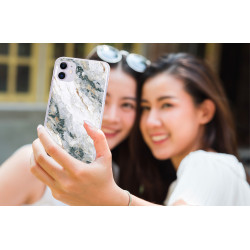 Coque souple transparente pour iPhone 11 - Marbre blanc