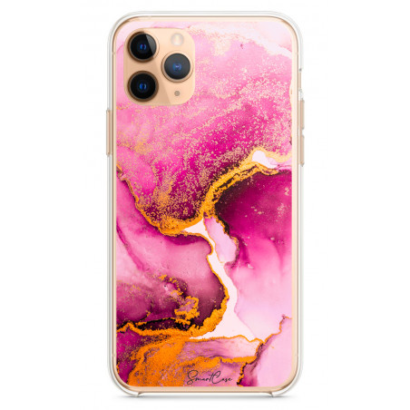 Coque souple transparente pour iPhone 12/12 PRO - Marbre rose