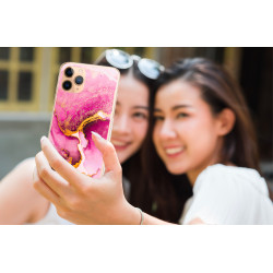 Coque souple transparente pour iPhone 12/12 PRO - Marbre rose