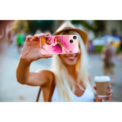 Coque souple transparente pour iPhone 13 - Marbre rose