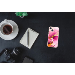 Coque souple transparente pour iPhone 13 - Marbre rose