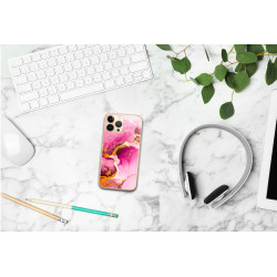 Coque souple transparente pour iPhone 13 PRO - Marbre rose