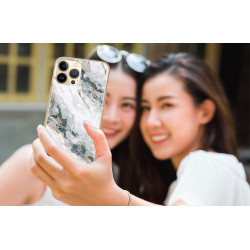Coque souple transparente pour iPhone 13 PRO - Marbre blanc
